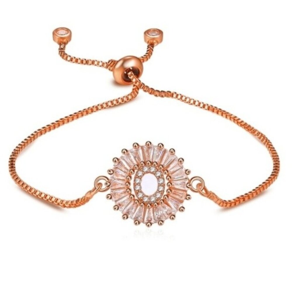 Letter "O" Initial Rose Gold Bracelet